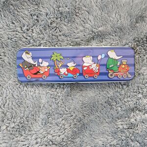 BABAR Elephant Cartoon Metal Pencil Case EUC